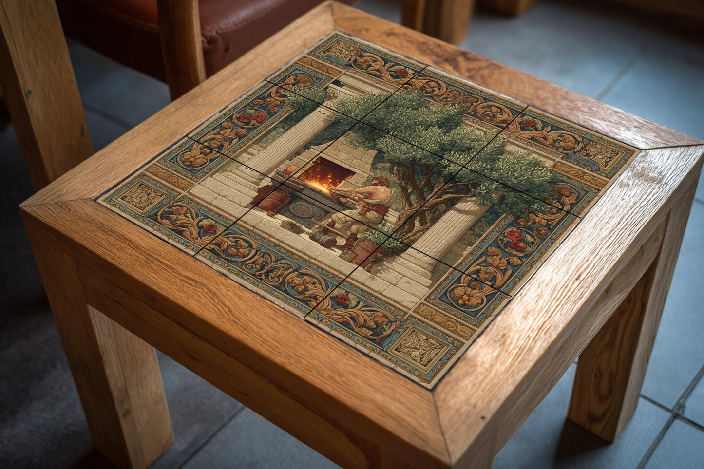 Ceramic Tile Mural: Hefesto — Mythological Scene
