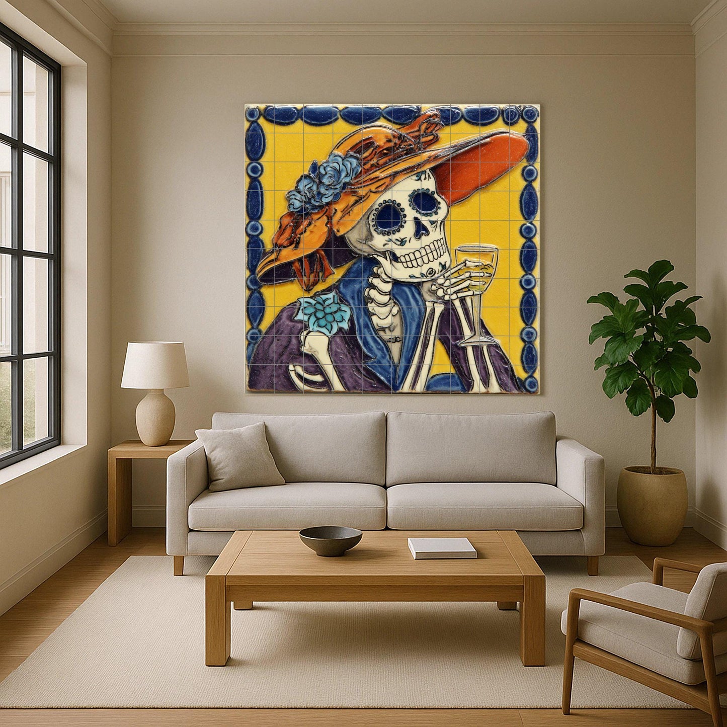 Catrina · Ceramic Wall Mural — Ornamental Wall Panel