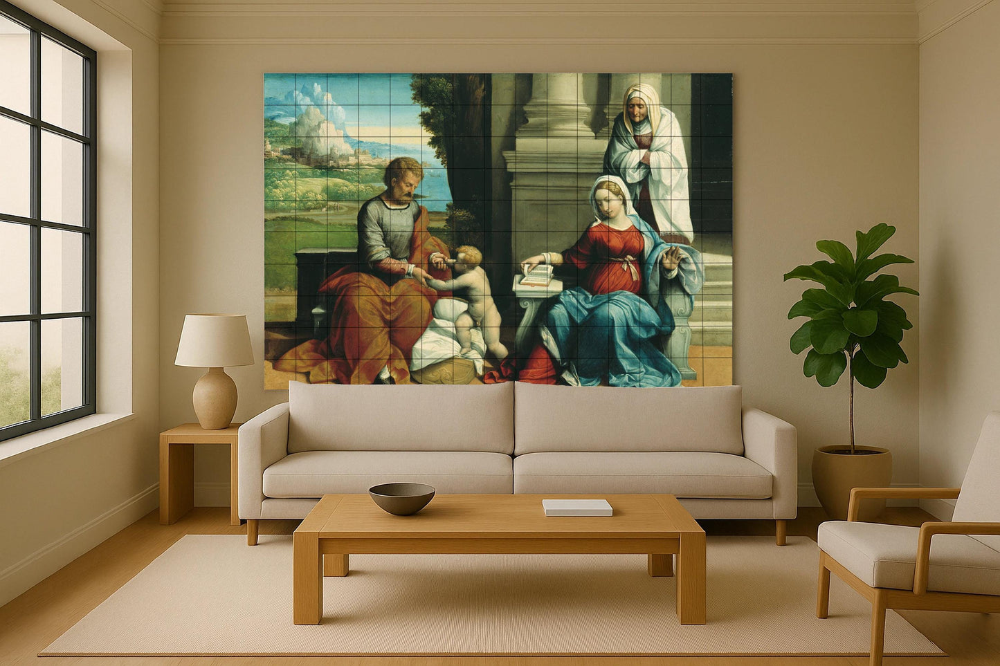 Murale in Piastrelle Sacra Famiglia — Scena Biblica