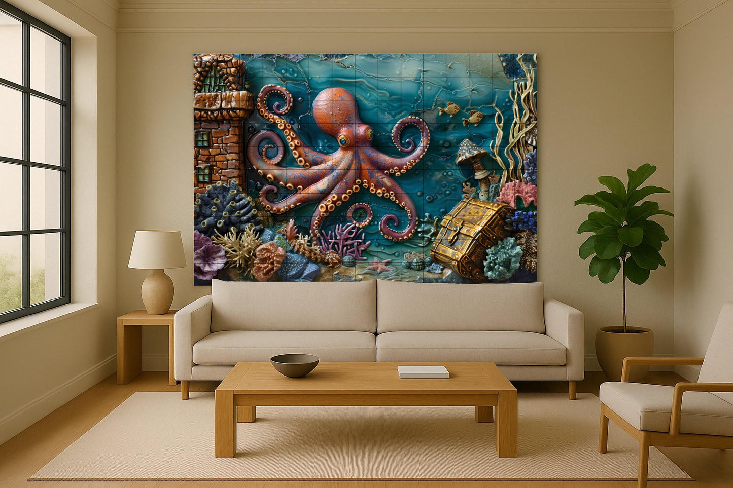 Mural submarino de pulpo