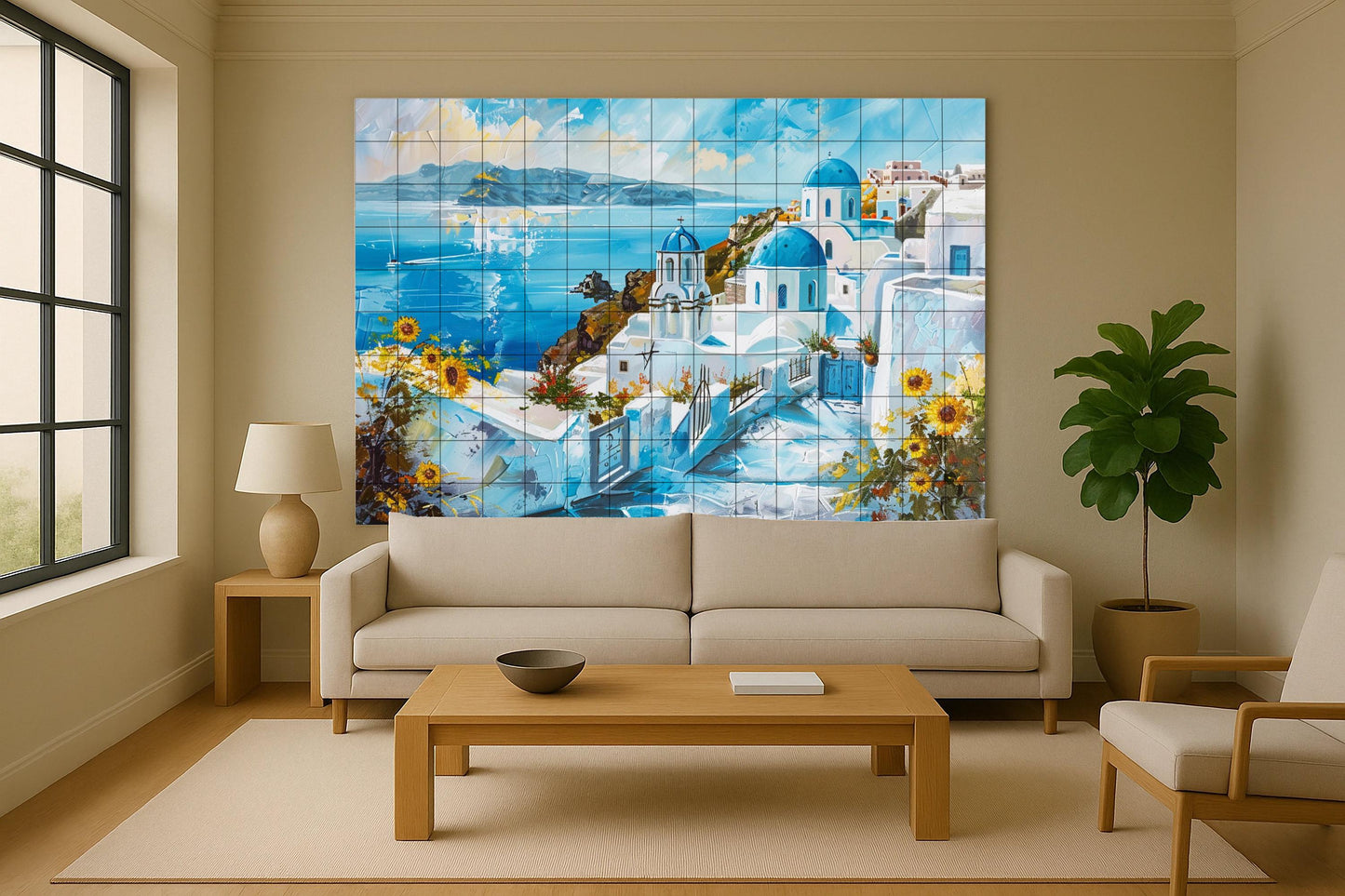 Cerámica de Santorini · Fresque Céramique — Décor Mural Voyage