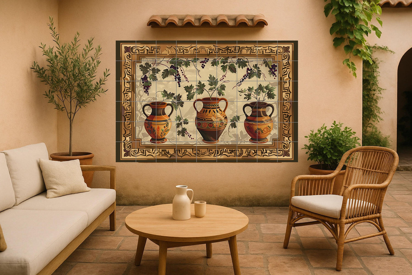Ánfora mediterránea · Fresque Céramique — Décor Mural Culinaire