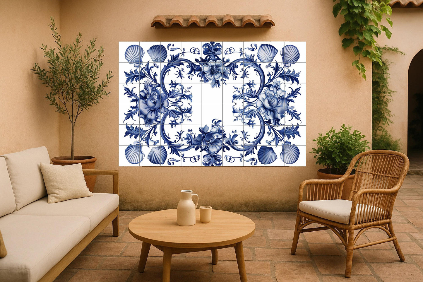 Mural floral de Delft — Barrocos holandeses