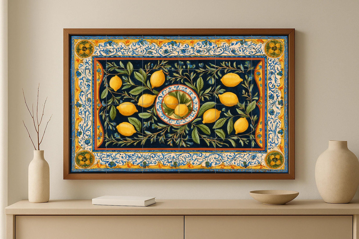 Lemon · Ceramic Wall Mural — Kitchen & Country Scene