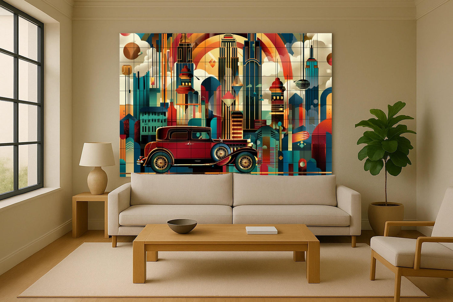 Art Déco de Nueva York — Fresque Murale en Carreaux de Céramique · Fresque de Monument