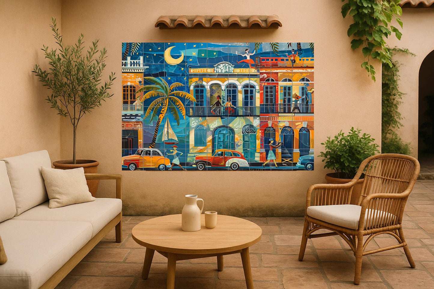 Fresque en Carrelage Habana — Paysage Urbain en Carreaux