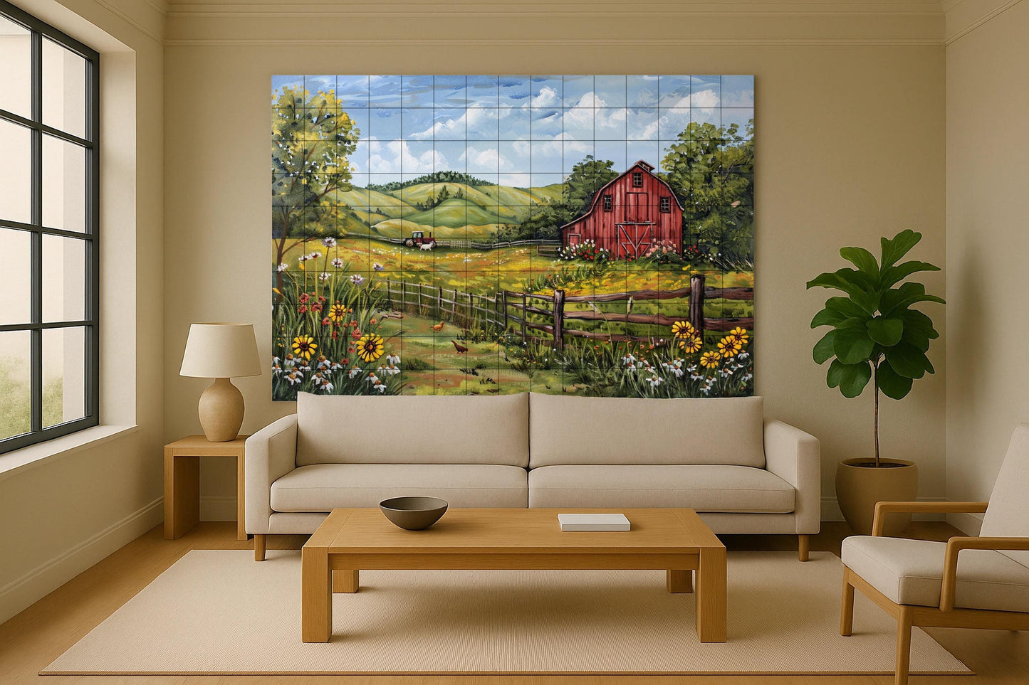 A Farm americana — Flowers & Landscape Art · Ceramic Tile Mural