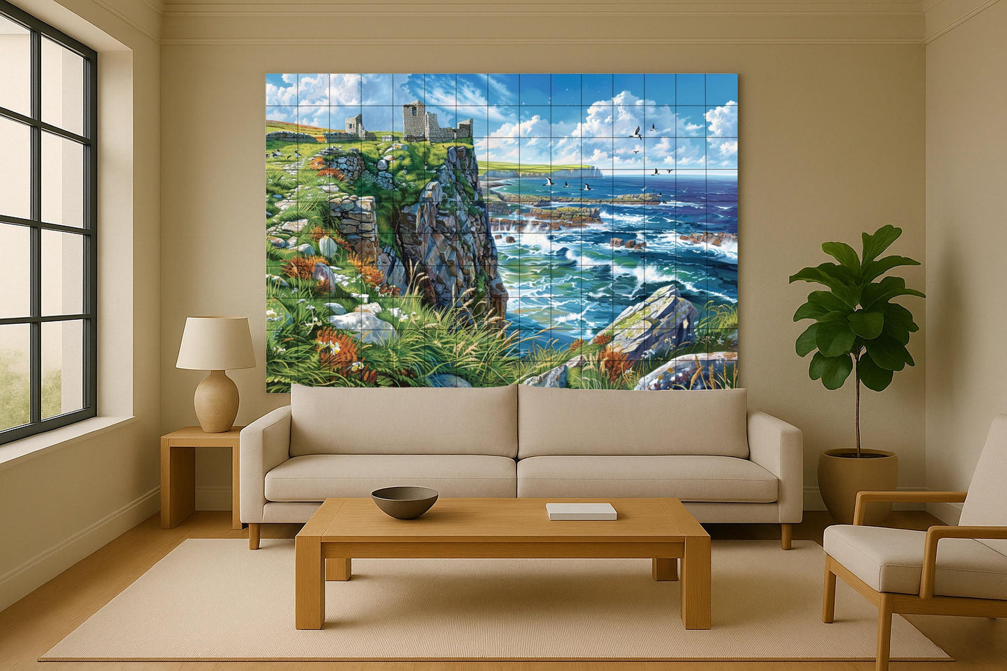 Irlanda des Norte · Keramik-Wandbild — Blumen & Landschaften