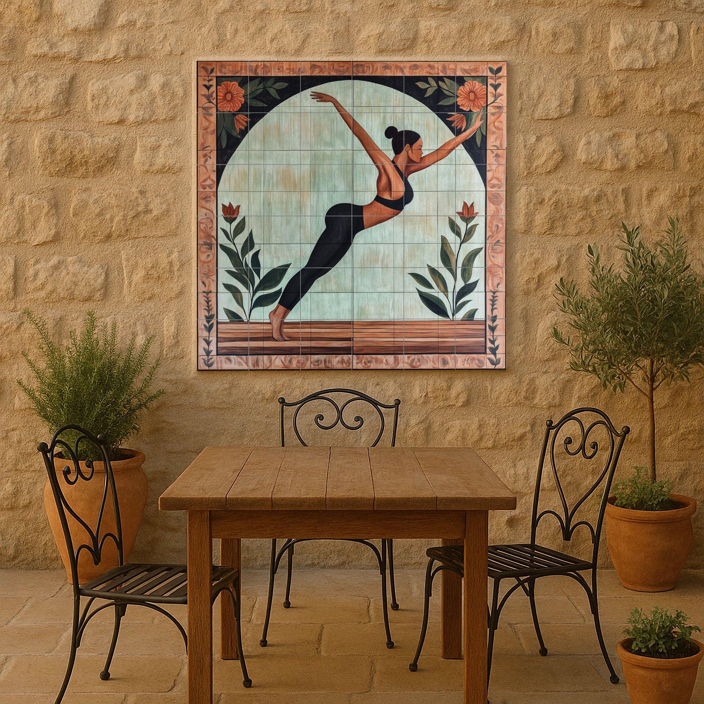 Yoga · Ceramic Wall Mural — Botanical Landscape