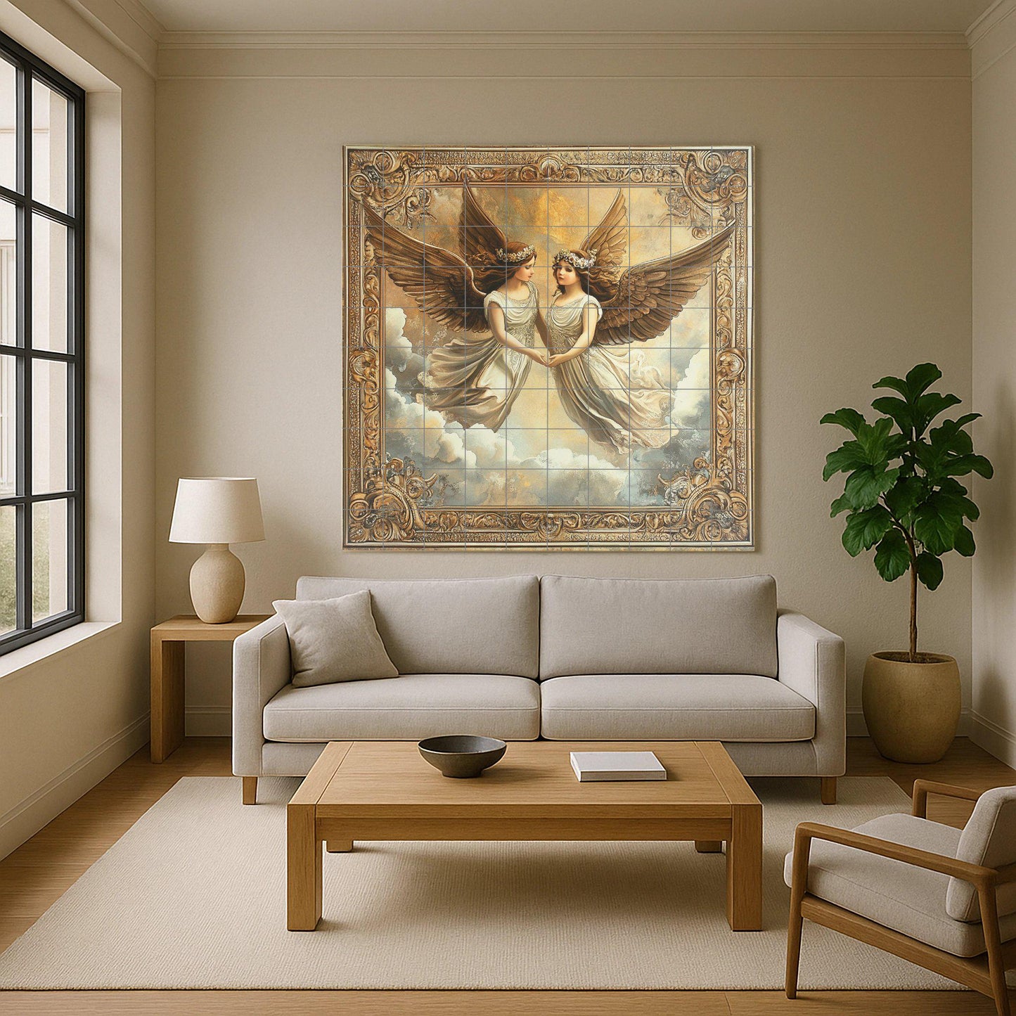 "Angels Gemelos — Devotional Tile Art · Ceramic Tile Mural