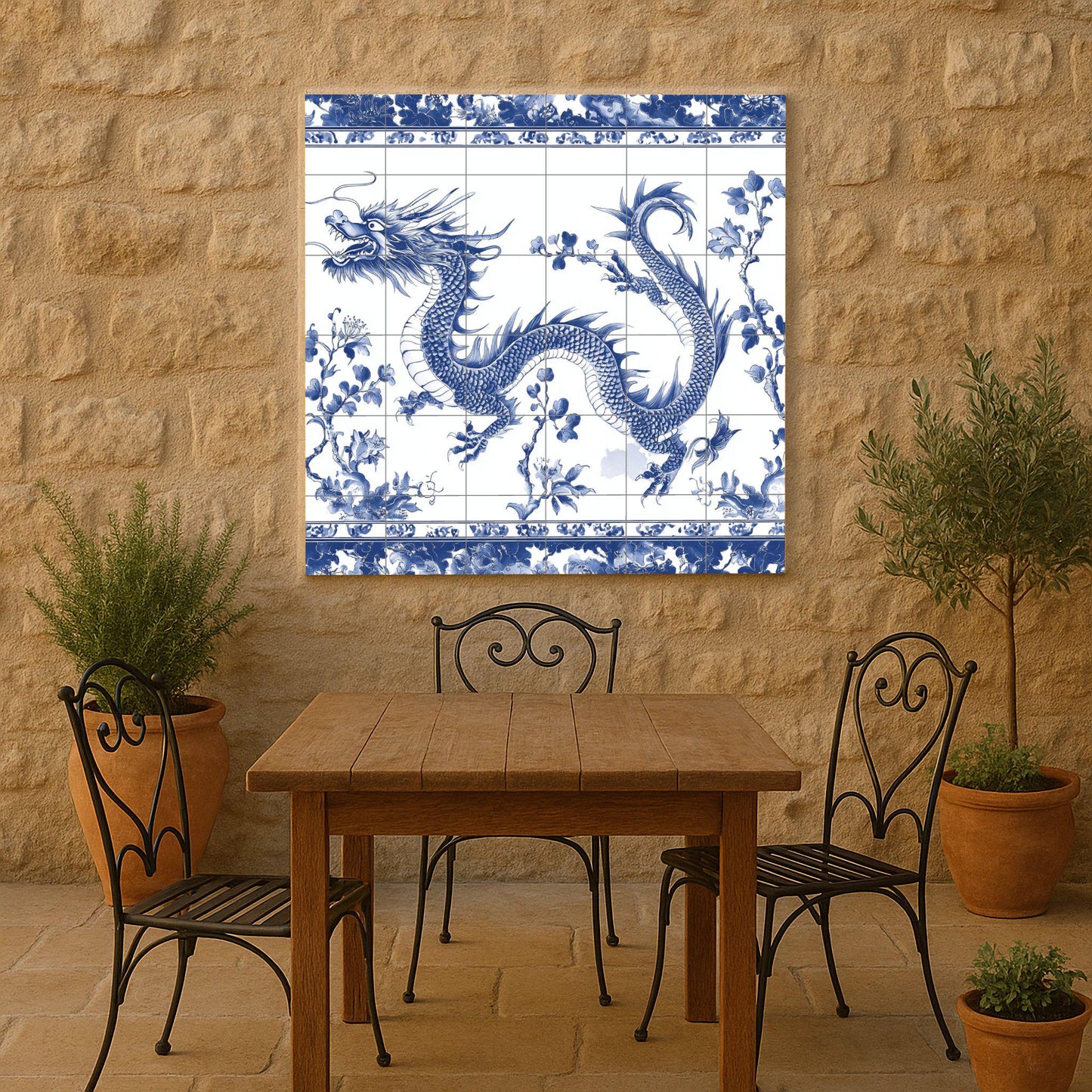 Dragon Blue chino — Legends & Epic Art · Tile Wall Art