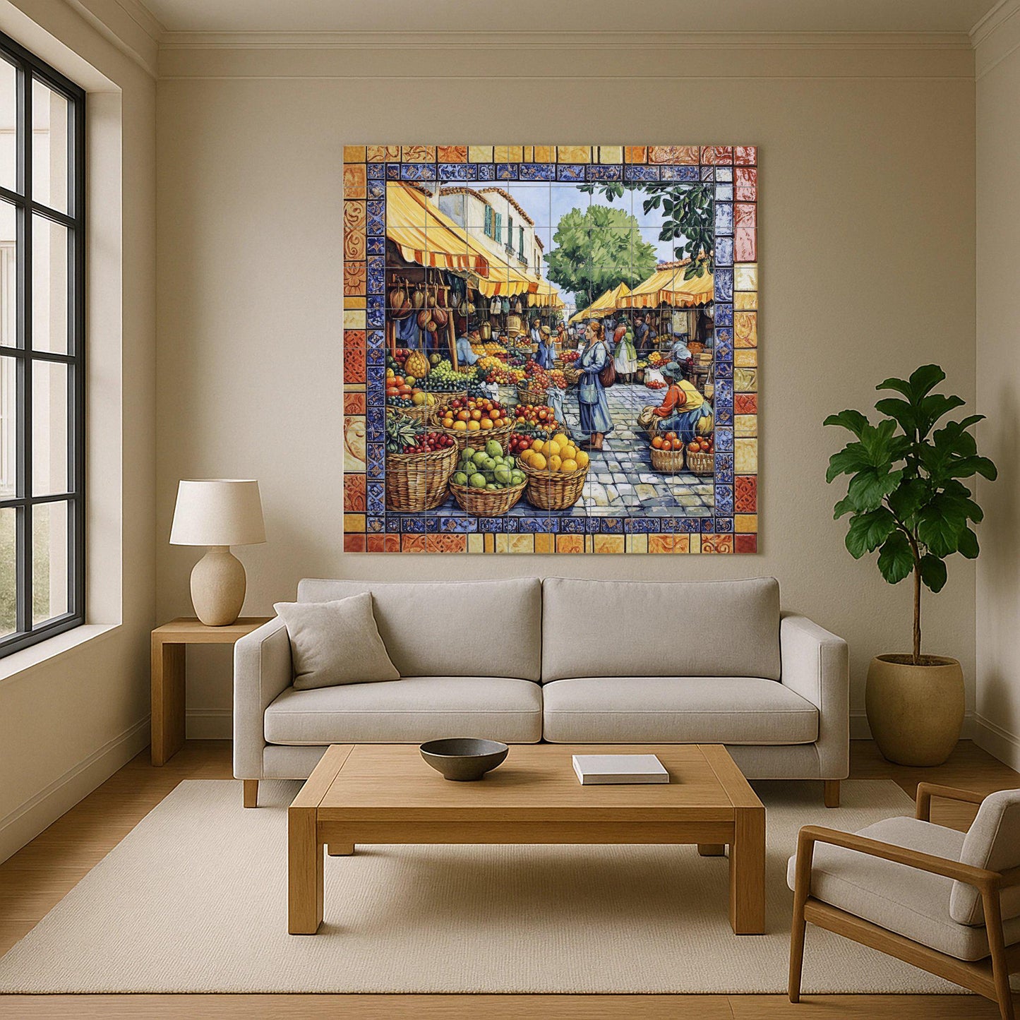 Fliesenbild Markt Mediterran — Landhausküchen-Kunst