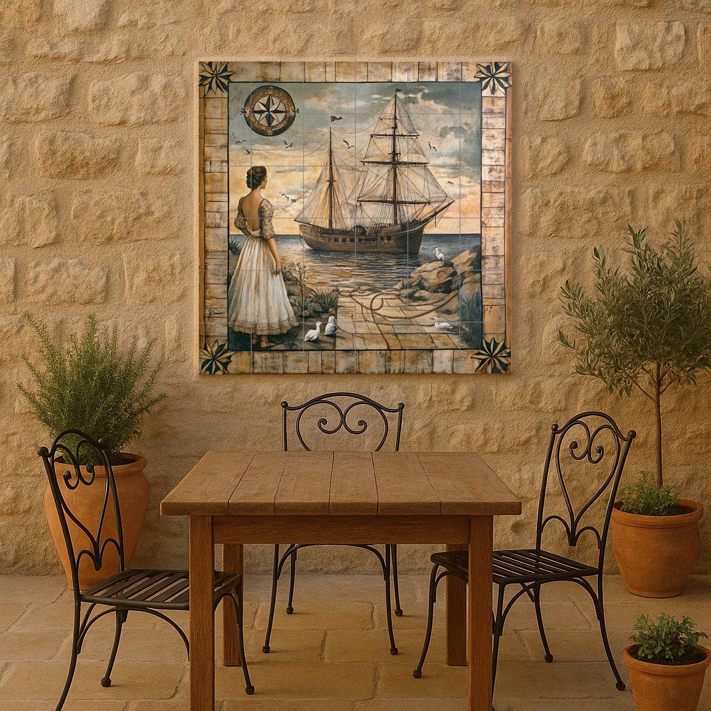 Maritim · Keramik-Wandbild — Natur-Wandkunst