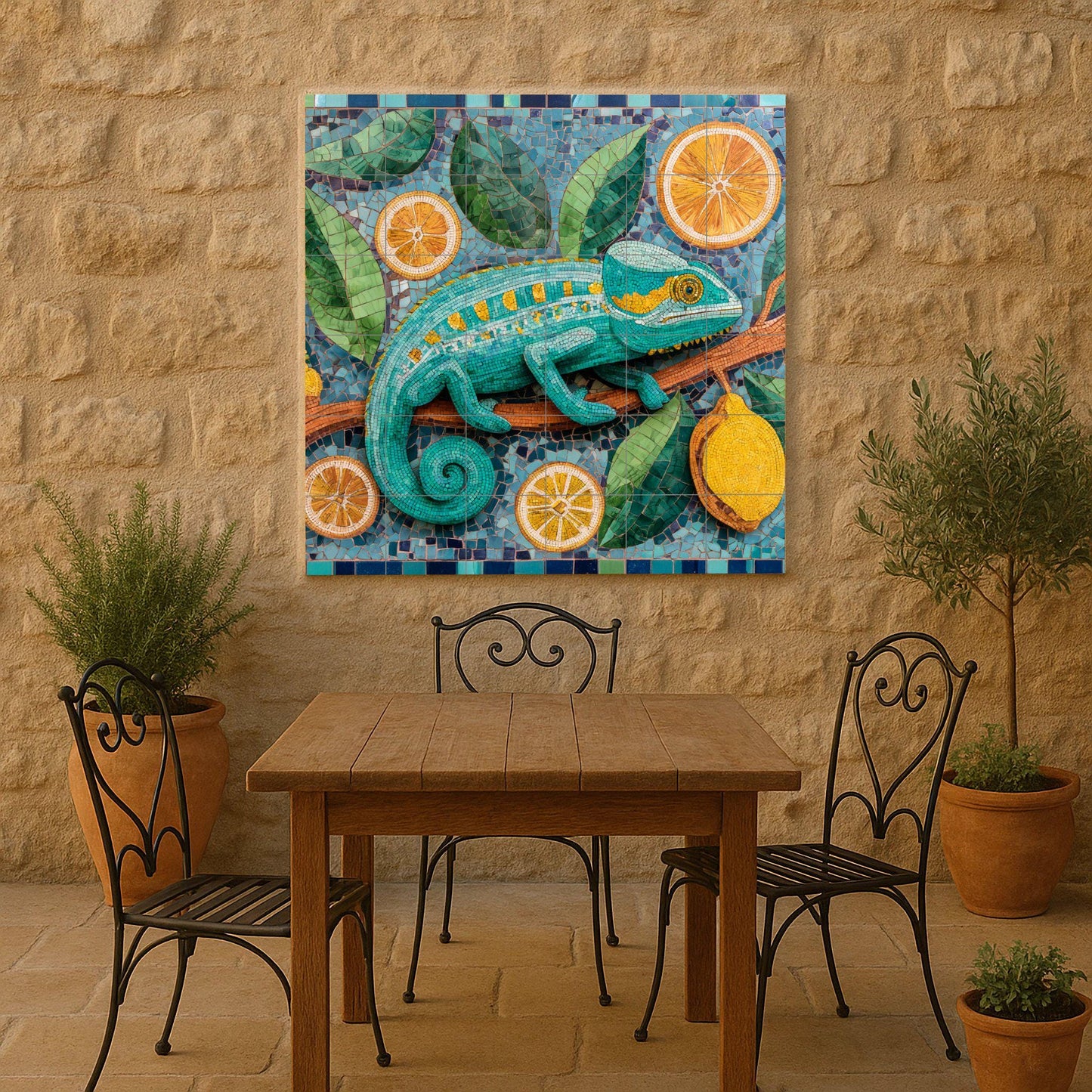 Mosaik von camaleón · Keramik-Wandbild — Landhausküchen-Kunst