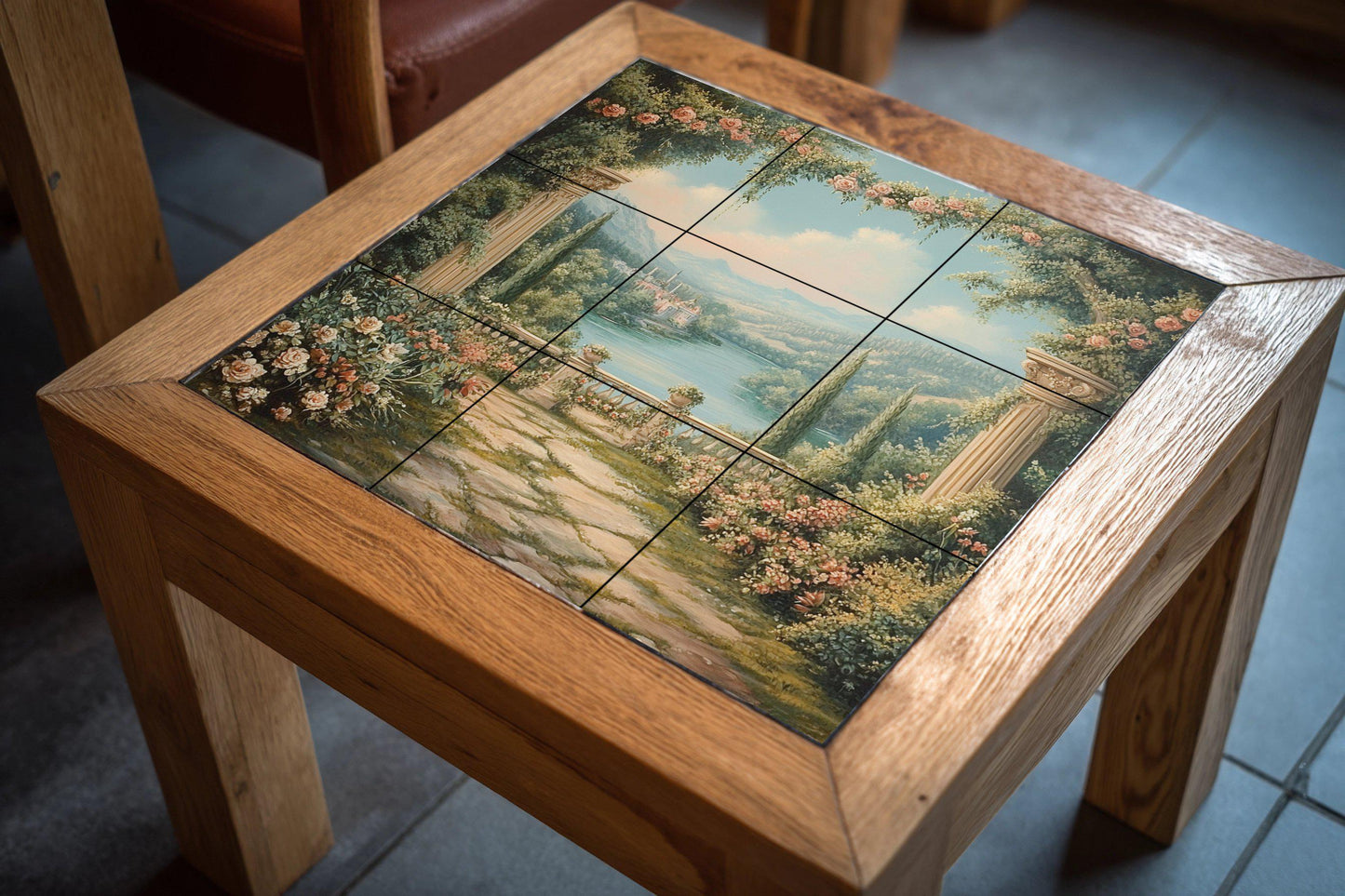 Garten Romantisch · Keramik-Wandbild — Botanische Landschaft