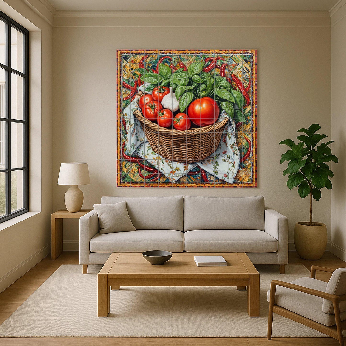 Küche Rustikal Italienisch — Landhausküchen-Kunst, Wandkunst aus Keramikfliesen
