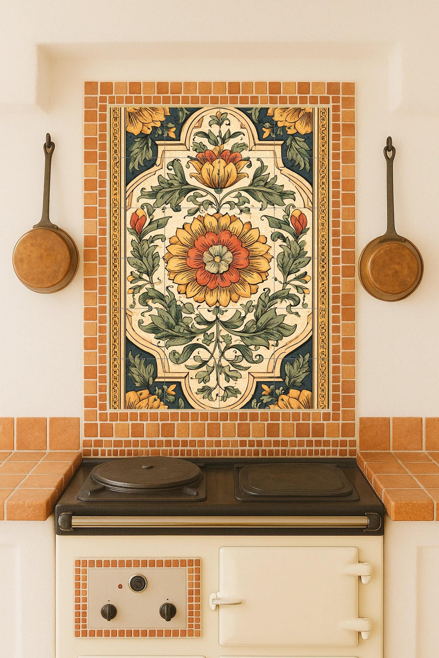 Florence · Ceramic Wall Mural — Flowers & Landscape Art