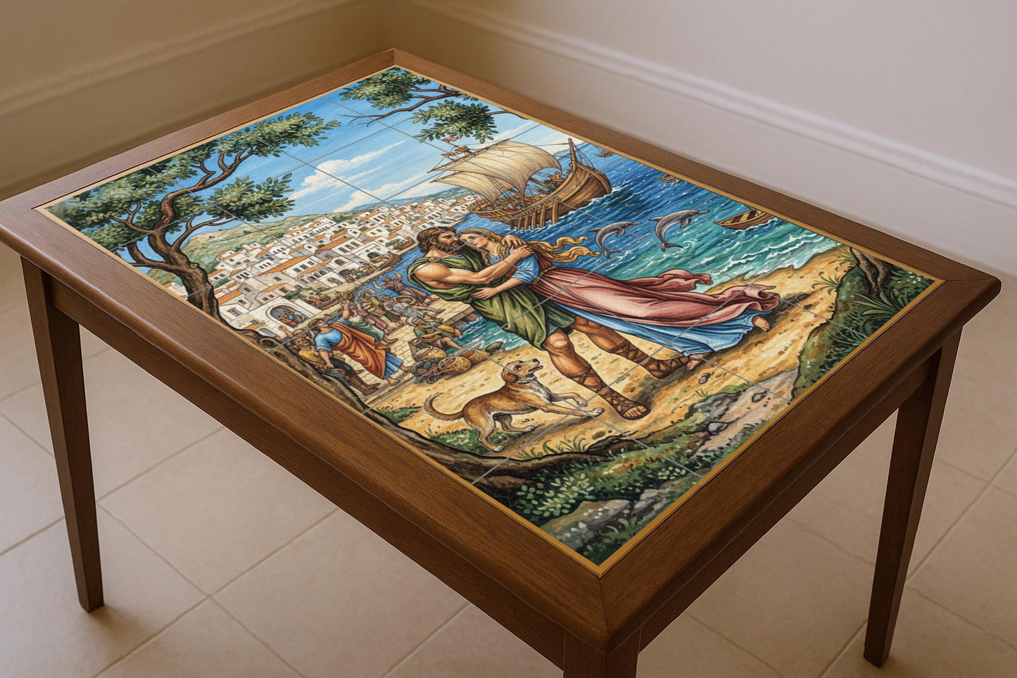 Regreso von Odysseus — Mythologische Wandkunst, Wandkunst aus Keramikfliesen