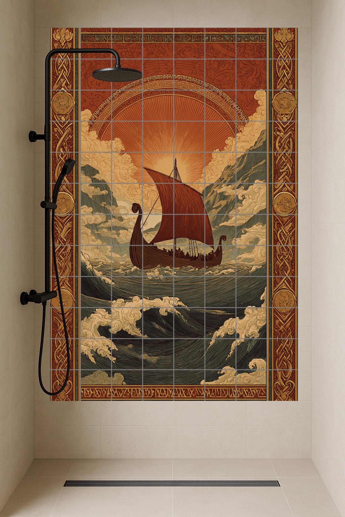Viaje vikingo — Legends & Epic Art · Ceramic Tile Mural