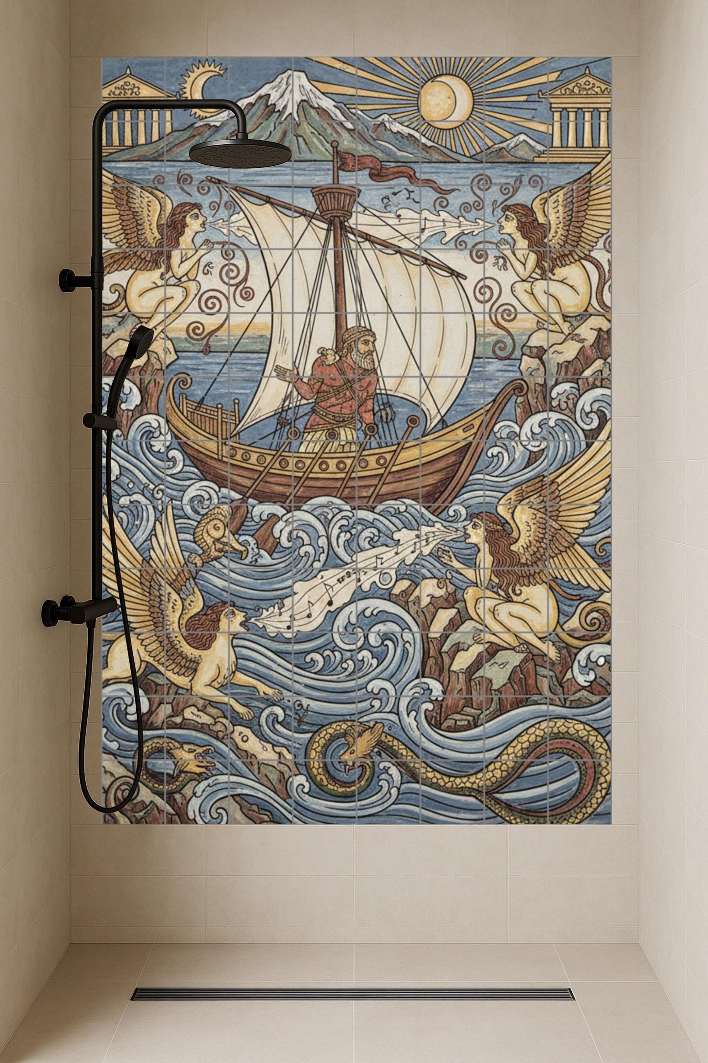 Odysseus and the Mermaids — Legends & Epic Art · Tile Wall Art