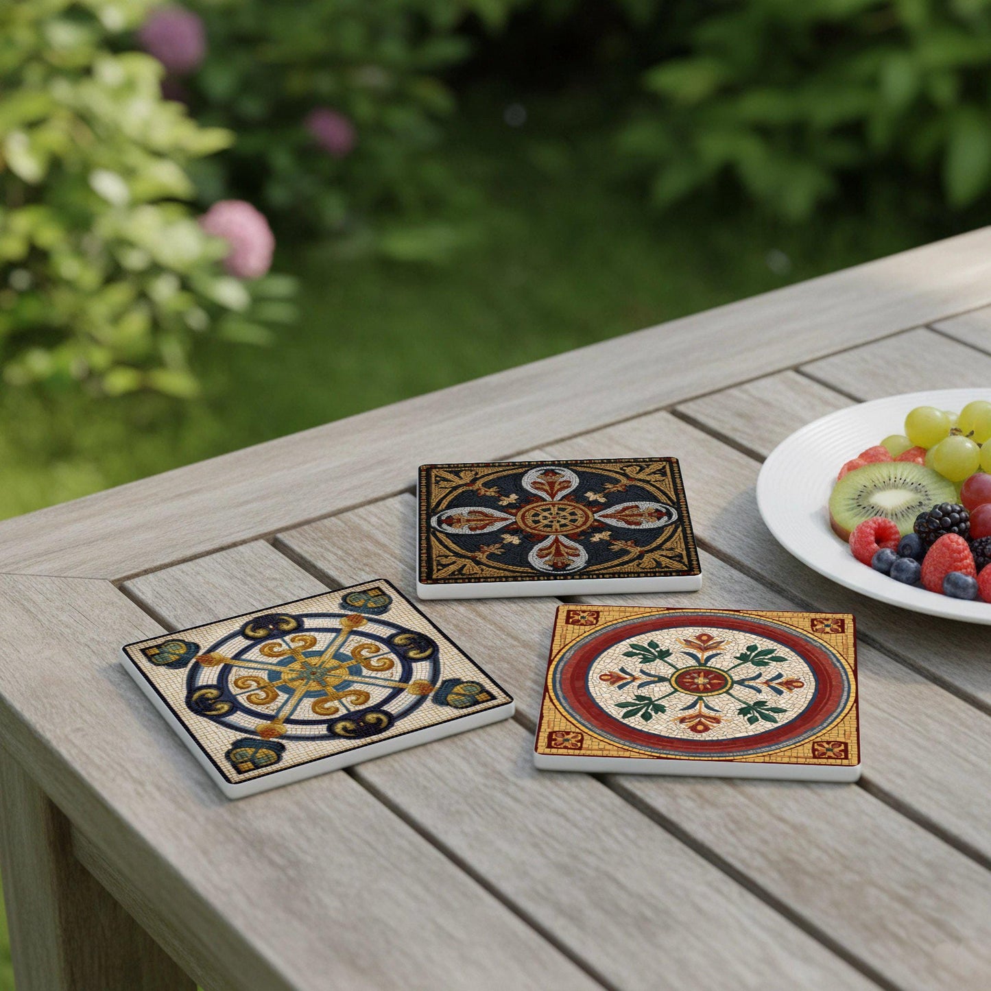 Mosaico Romano — Set di Sottobicchieri in Ceramica · Sottobicchieri Ricordo di Viaggio