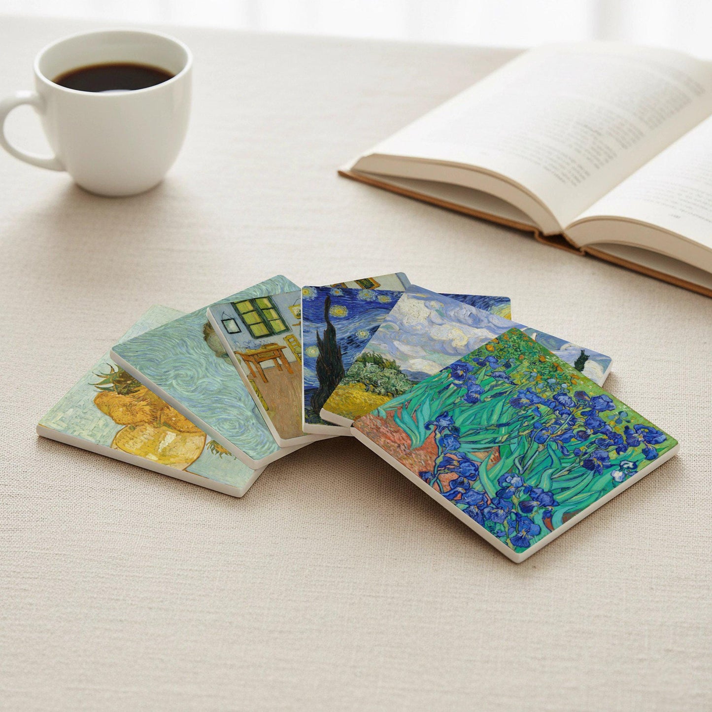 Diseño de Van Gogh · Dessous de Verre avec Liège — Art de Musée en Dessous de Verre