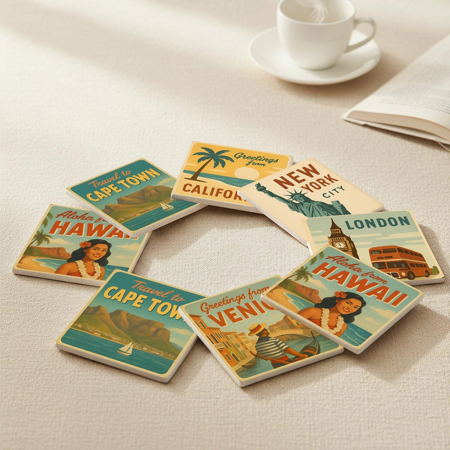 Posavasos Vintage de viaje