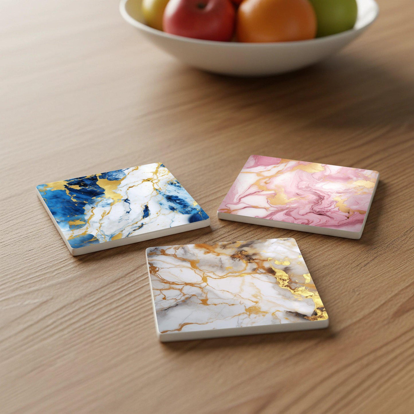 Ceramic Coasters Marble with vetas Golden — Design-Lover's Table Set