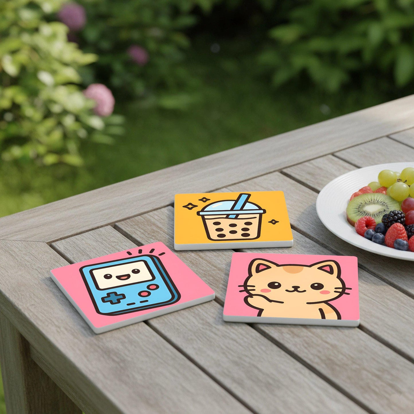 Posavasos Kawaii / Posavasos con personajes pastel