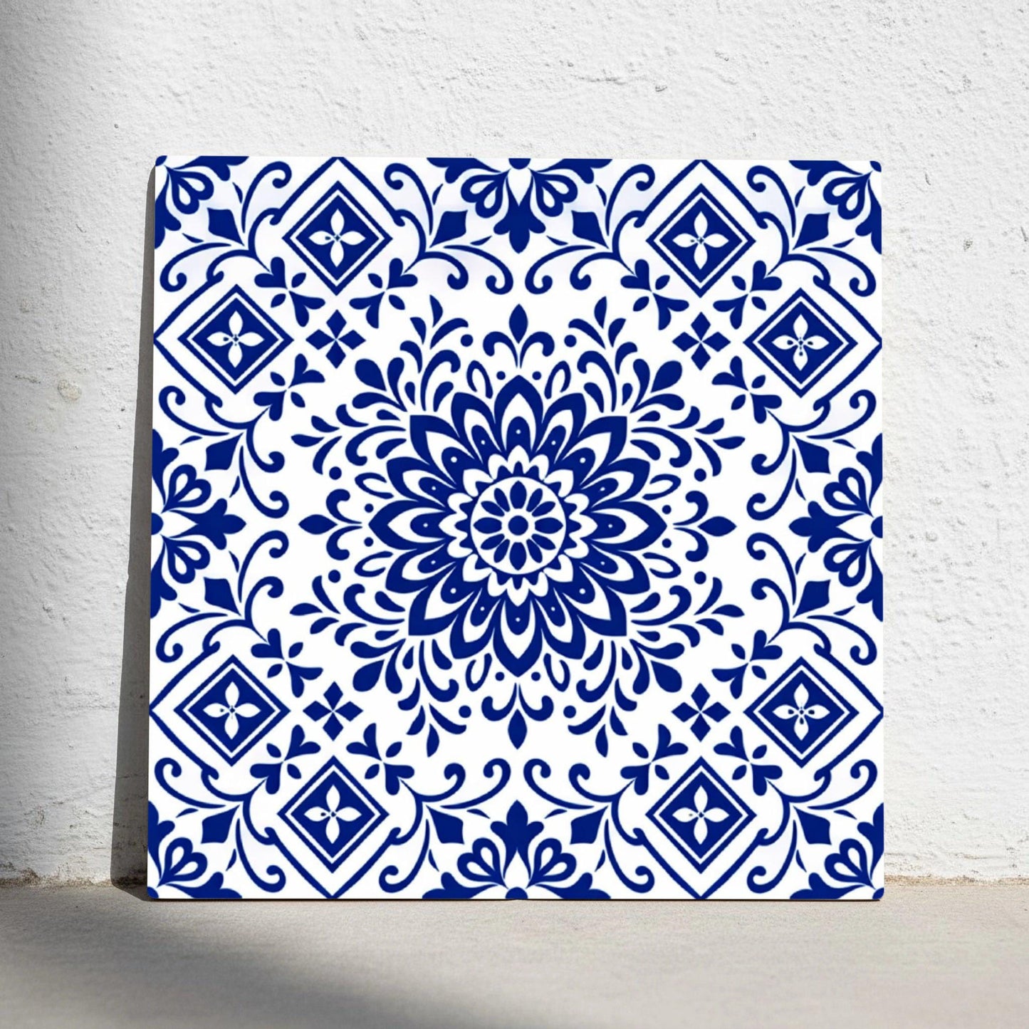 Tangier Blue Mosaic · Ceramic Wall Tile — Moorish Zellige Design