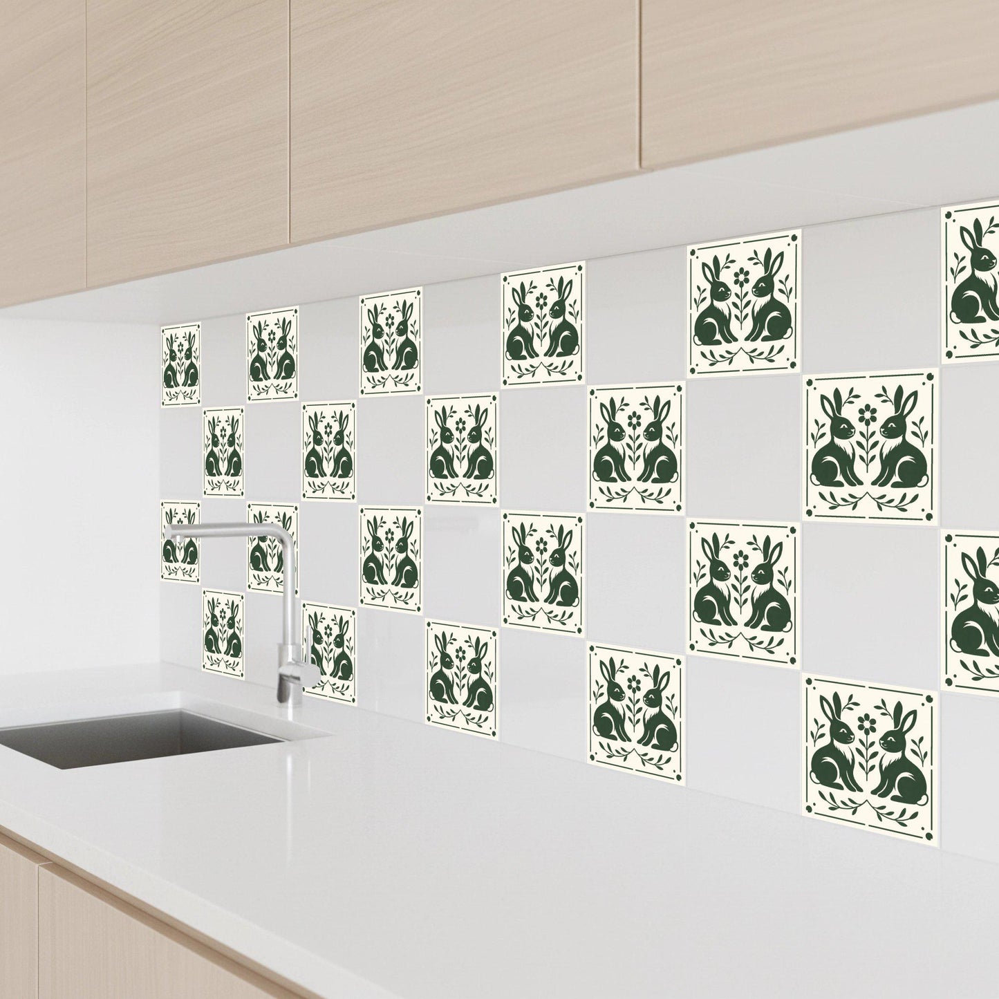 Salzburg Rabbit · Carreau Mural — Ornement Style Vintage