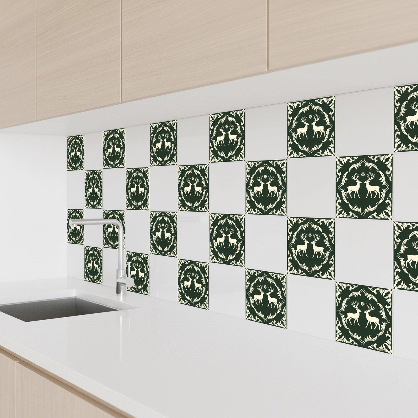 Ceramic Tile Forest Stag — Timeless Decorative Design
