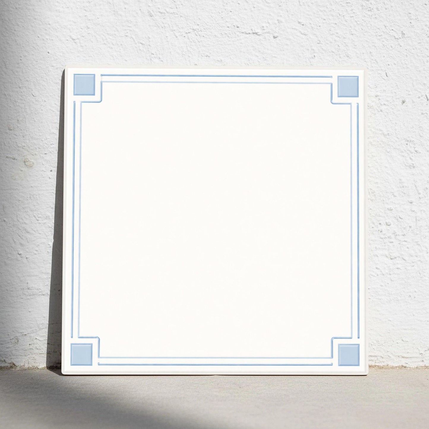 White with Blue Frame — Classic Decorative Pattern Decorative Tile