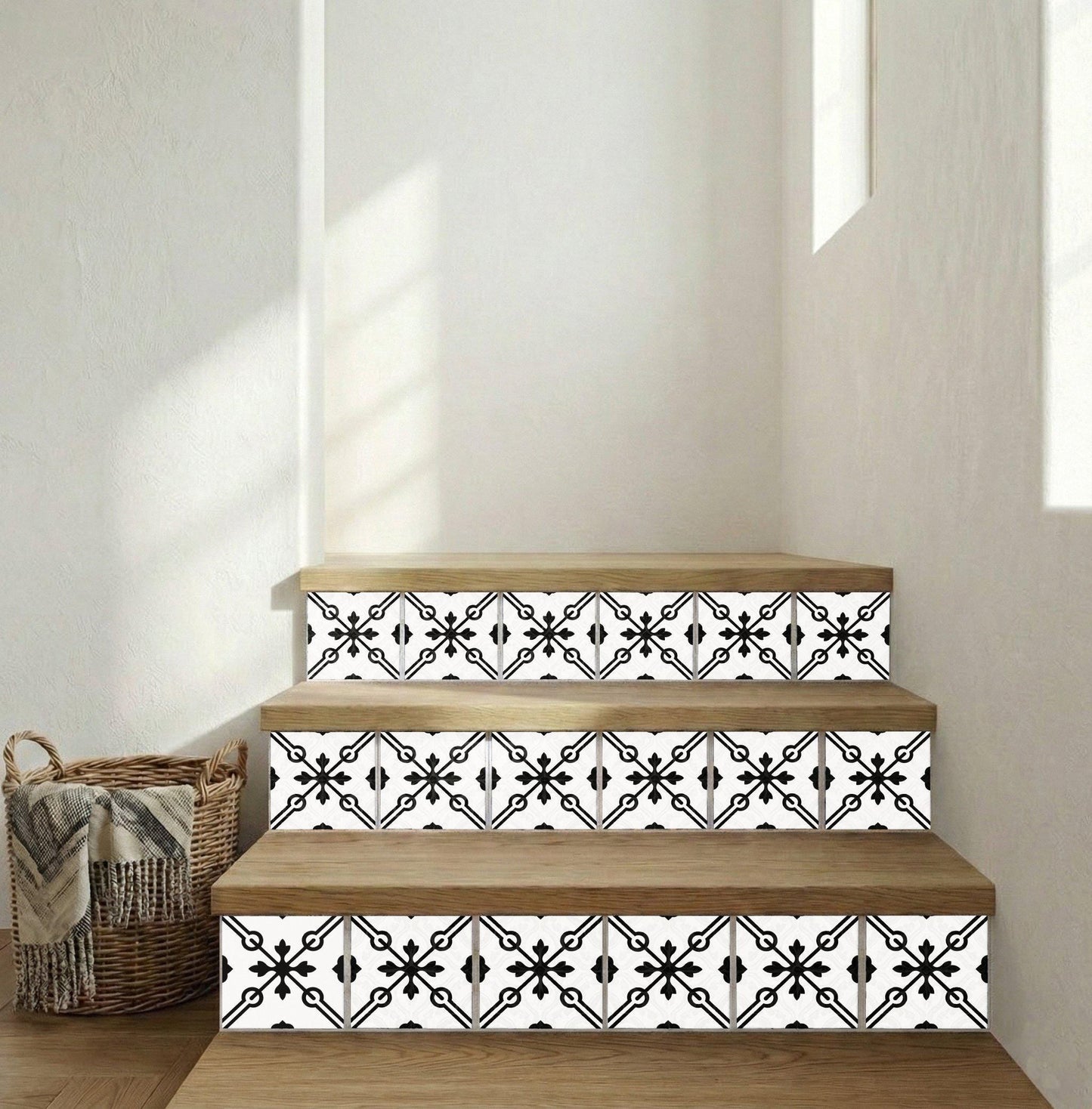 Azulejo Negro y blanco Interlocking