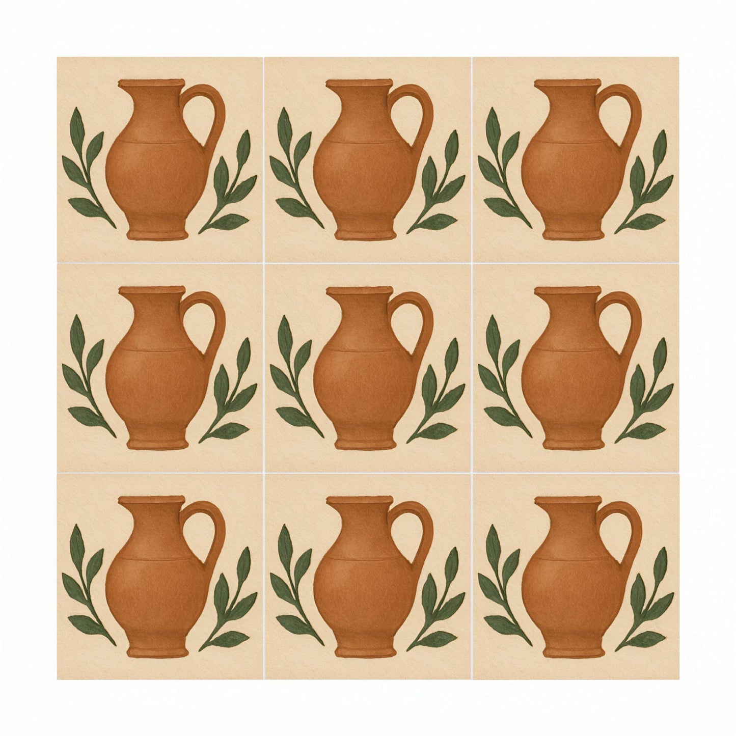 Azulejo Terracotta Jug Mediterraneo — Stile Mediterraneo