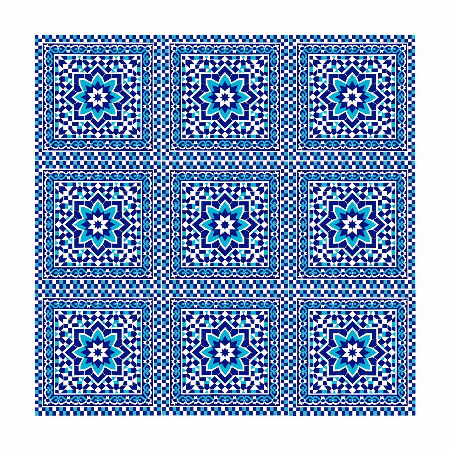 Pomegranate Alhambra Star · Ceramic Wall Tile — Moorish-Andalusian Pattern