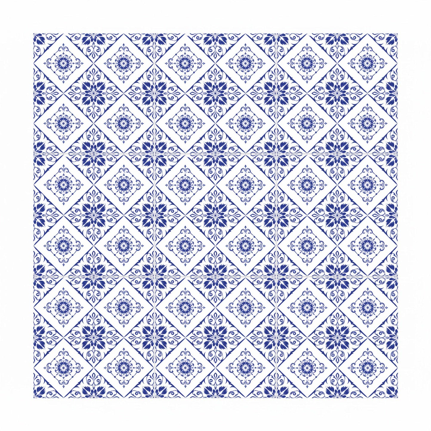 Azulejo-Fliese Floral in Delfter Blau — Delfter-Blau-Stil