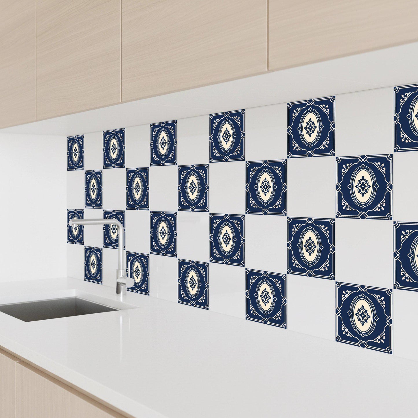 Azulejo-Fliese Bratislava Königsblau — Geometrisches Muster