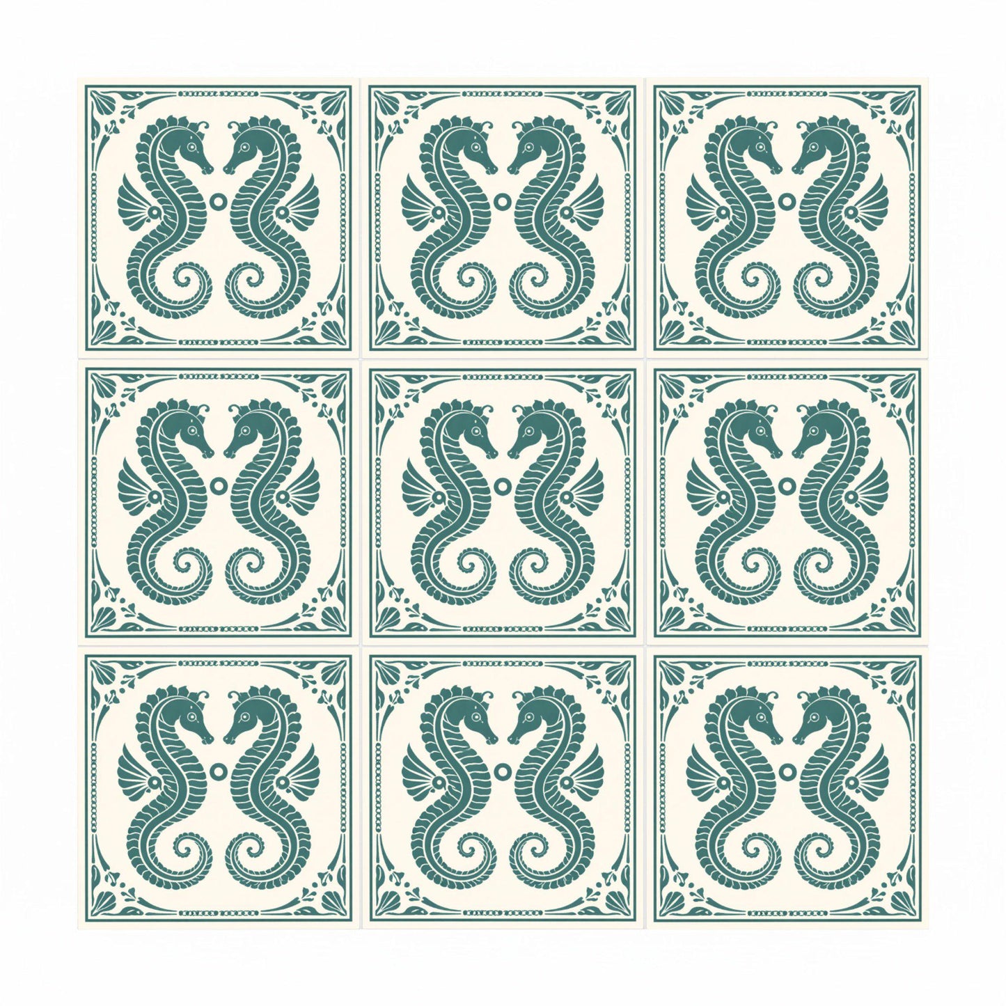 Seahorse Costiero — Piastrella in Ceramica, Stile Mediterraneo