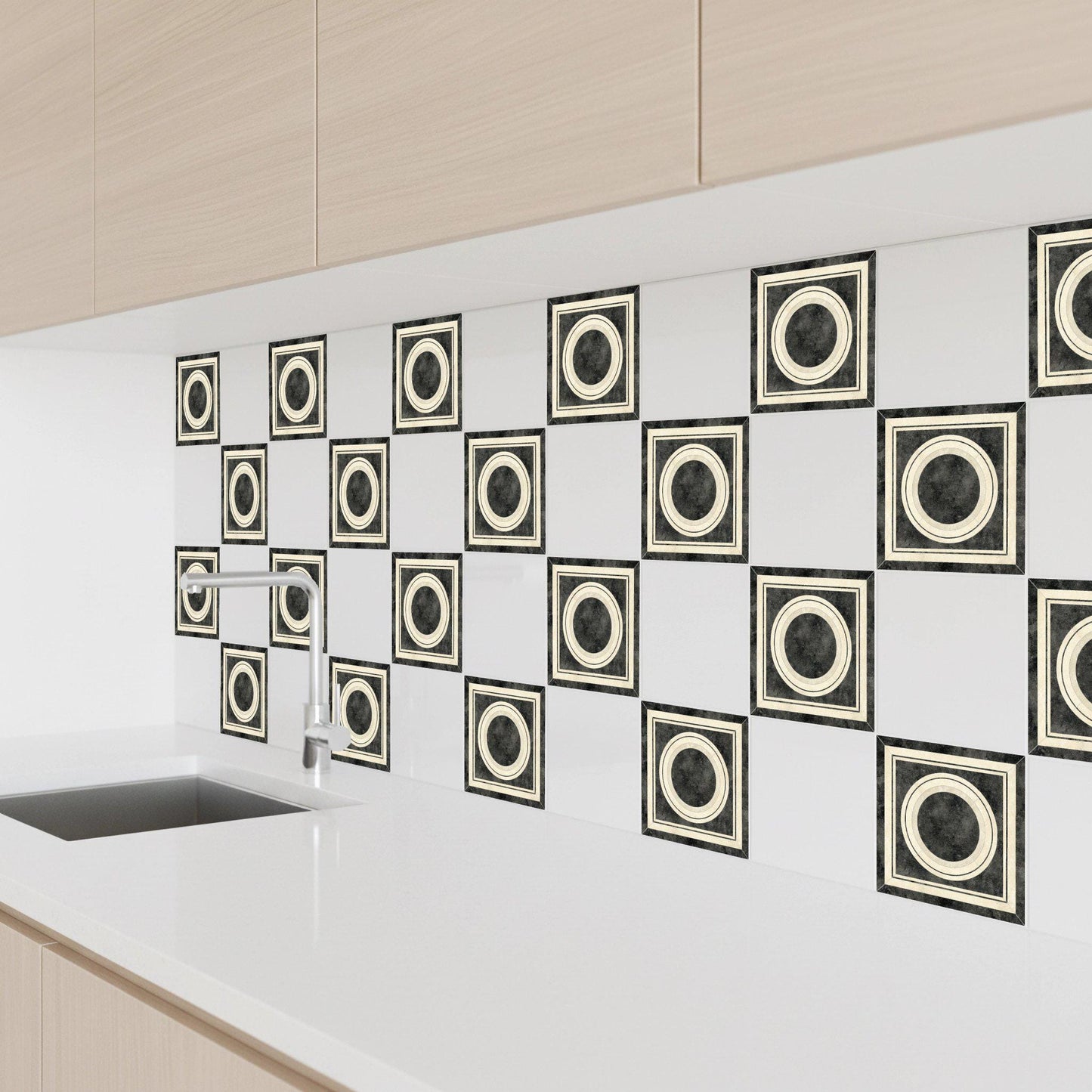 De lujo Monochrome — Contemporary Geometric Décor Decorative Tile