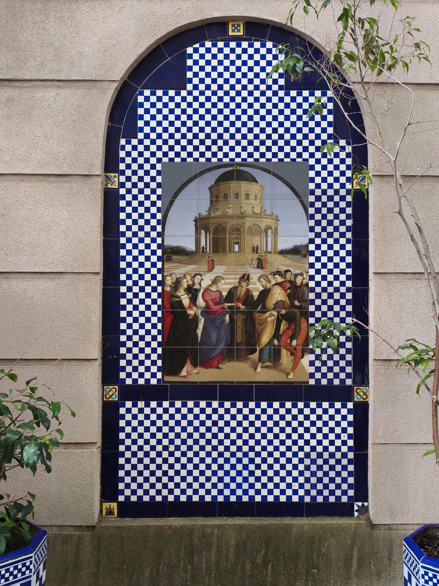 Fliesenbild Cerámica "der matrimonio von die Madonna — Volkskunst & Ornament