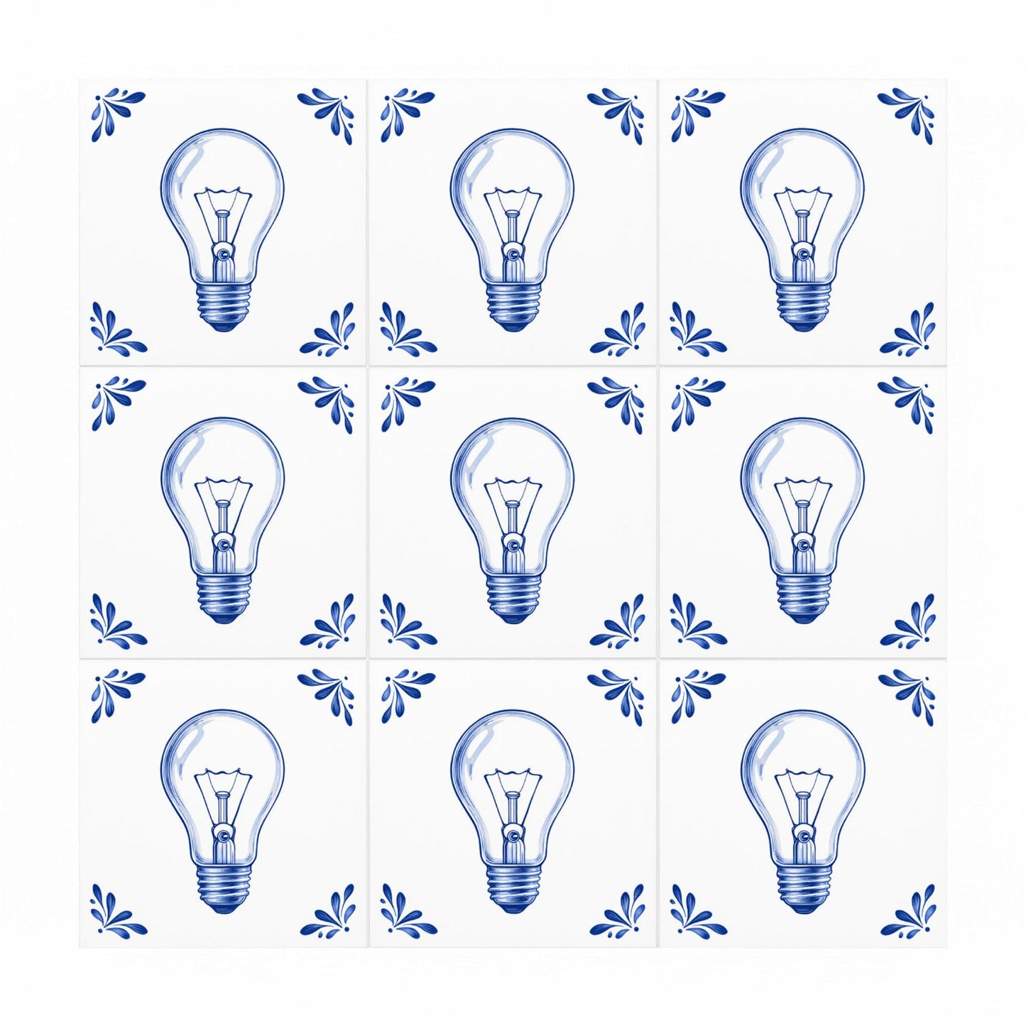 Ceramic Tile Bombilla — Holland Blue Pottery Style