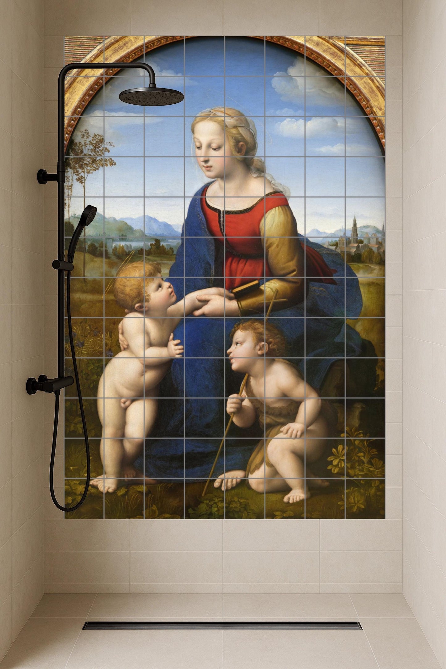 Cerámica von die Madonna von die Prados · Keramik-Wandbild — Volkskunst-Dekor
