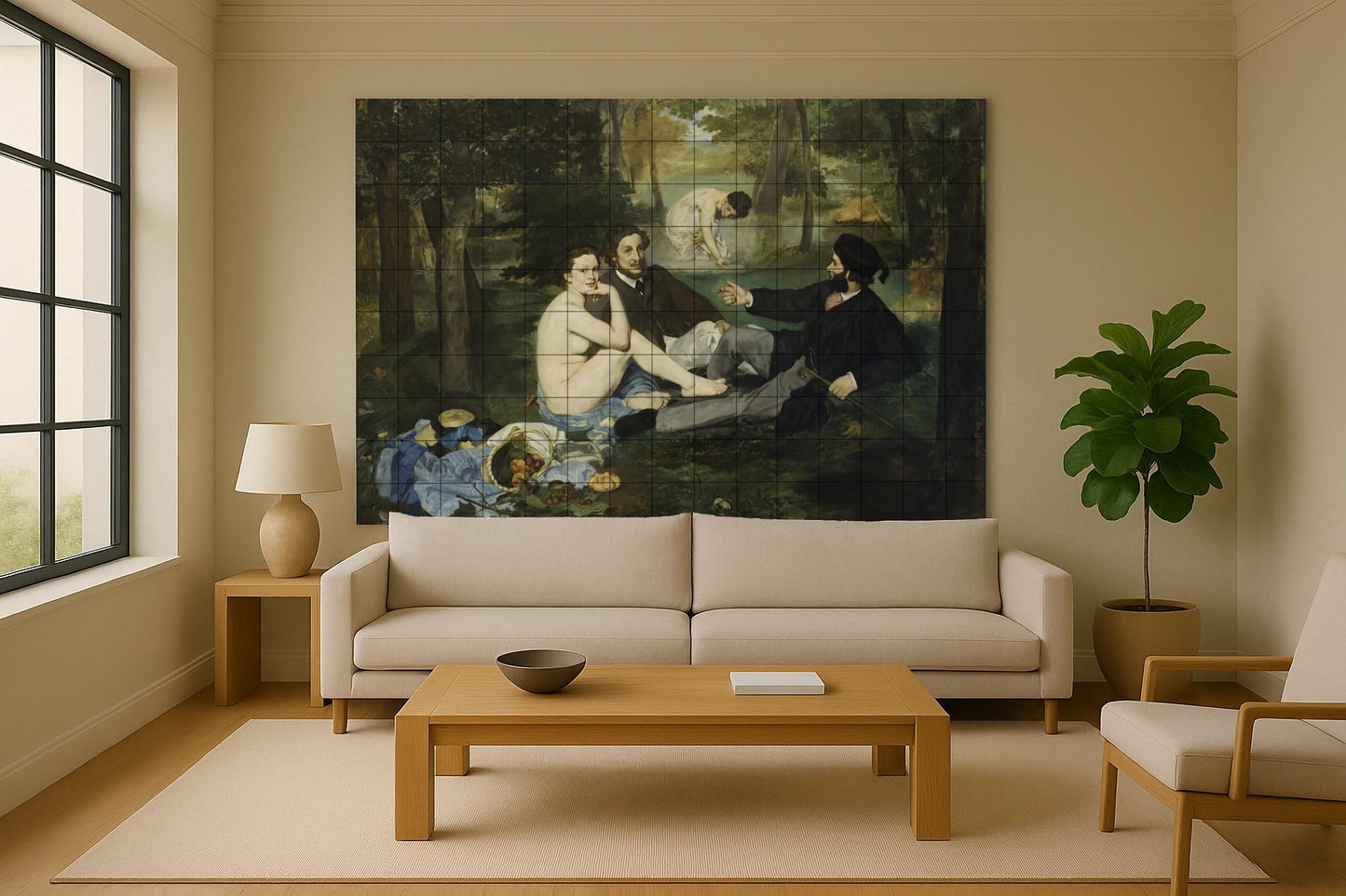 Le Dejeuner sur l’Herbe Manet — Volkskunst & Ornament, Wandkunst aus Keramikfliesen