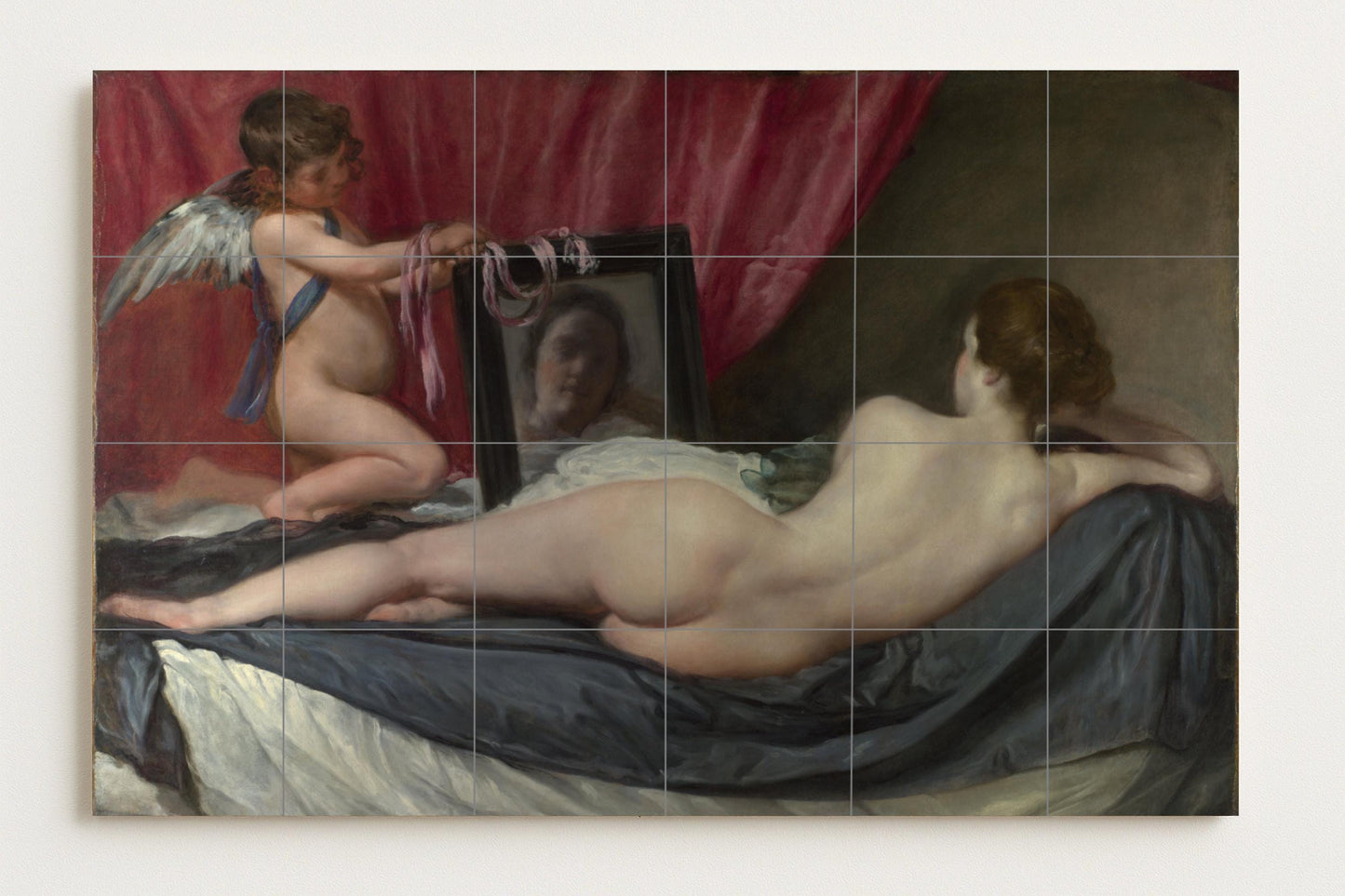 Mural de cerámica de Venus en su espejo