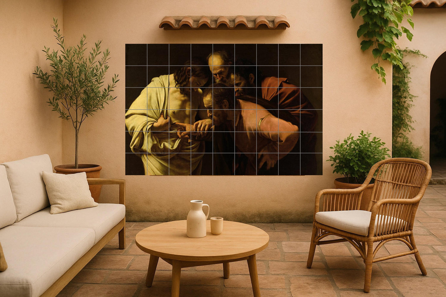 Cerámica "la incredulidad de Saint Tomás — Art Populaire et Ornemental, Art Mural en Céramique