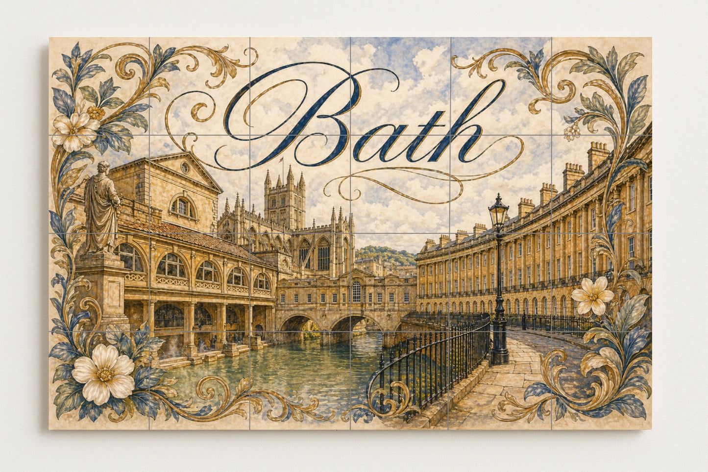 Fresque en Carrelage Bath, Angleterre, Art Mural de baños Romain — Villes et Monuments