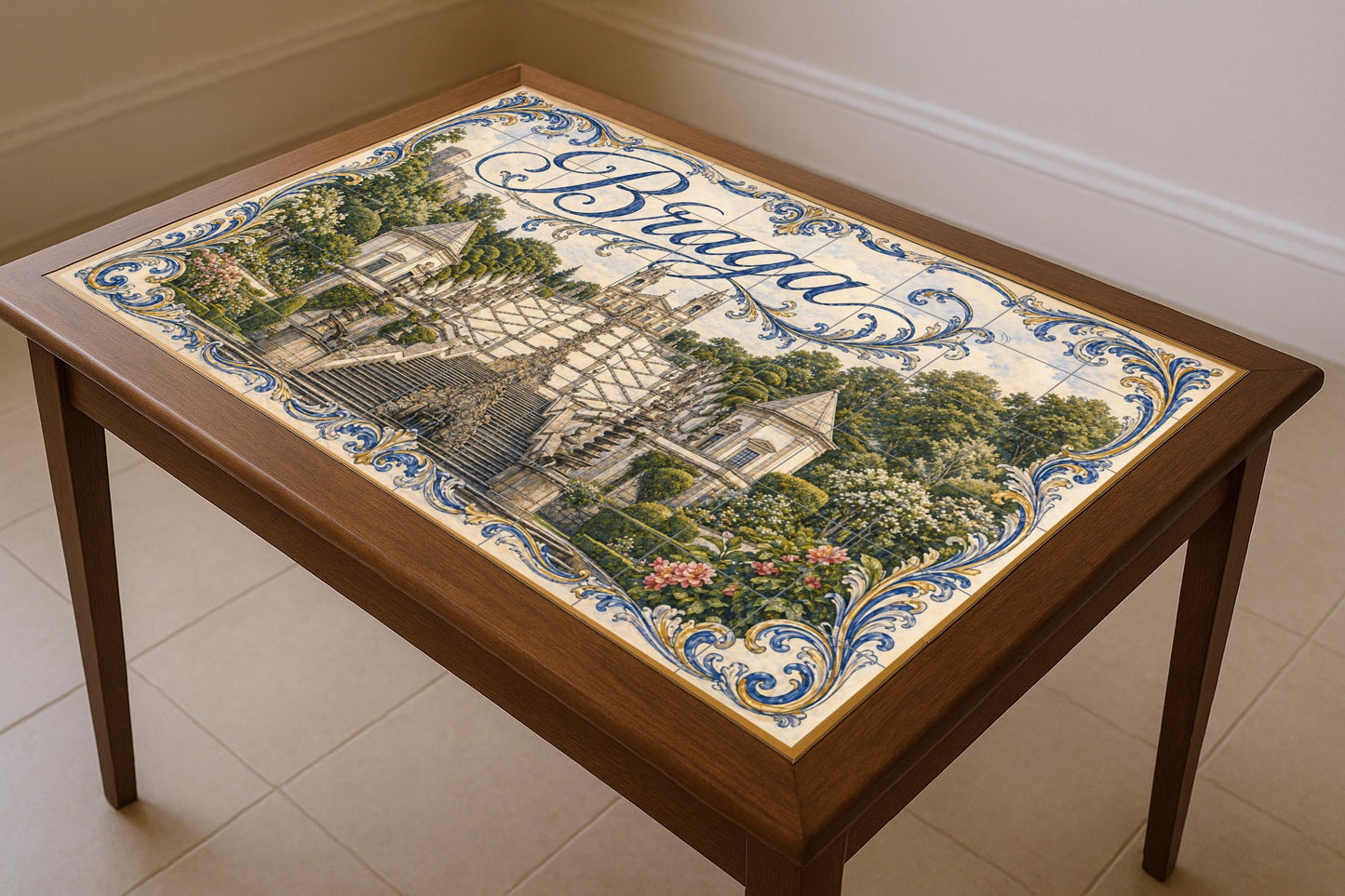 Mural de azulejos de cerámica de Braga, Portugal, Santuario de Bom…