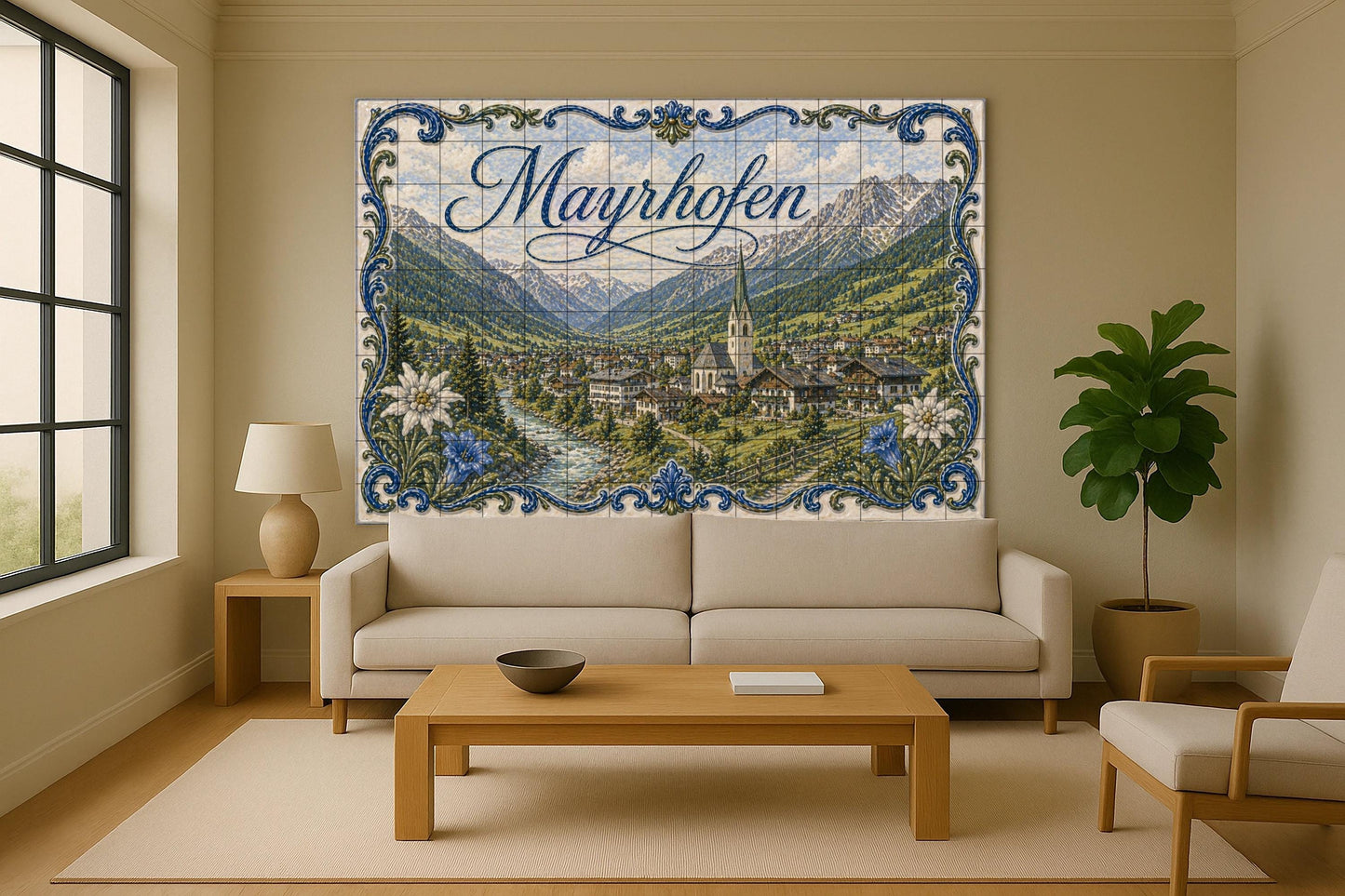 Mayrhofen, Austria, decoración de pared · Ceramic Wall Mural — City & Landmark Art