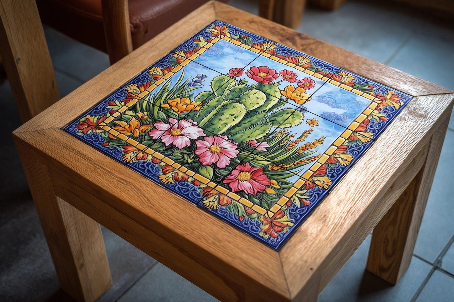 Ceramic Tile Mural: Cactus mexicanos — Nature Wall Art